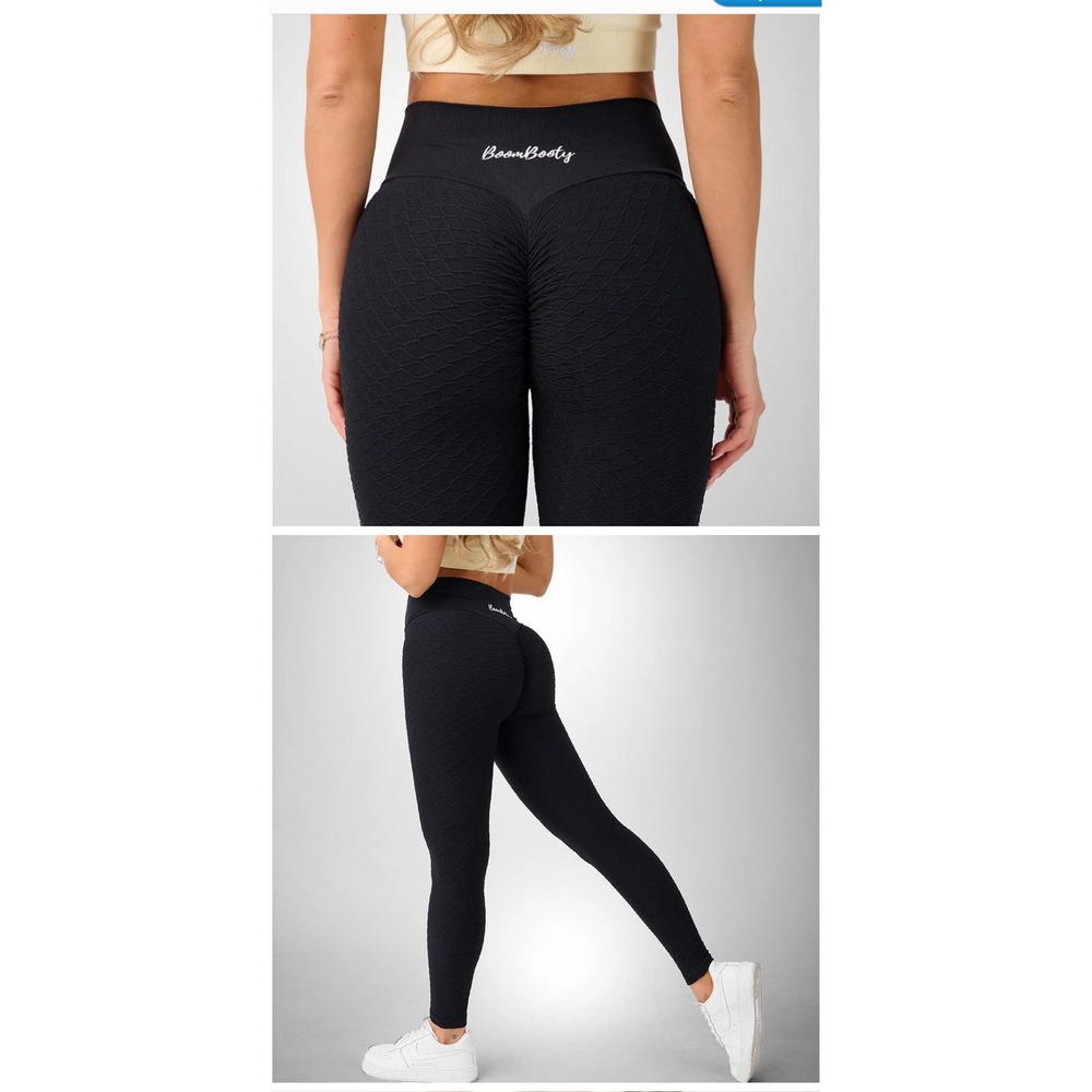 BoomBooty  Textured High Waist Yoga‎ Pants Tummy Control Leggings